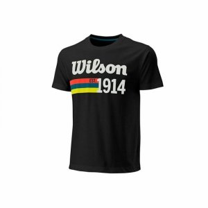 Koszulka z krótkim rękawem Męska Wilson Wilson Script 14 Czarny