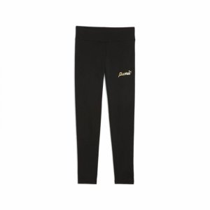 Legginsy Sportowe dla Dzieci Puma Essentials+ Script Metallic Czarny