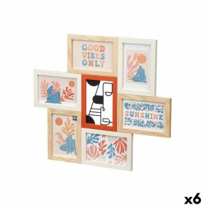 Ramka na Zdjęcia 411408H Wielokolorowy Metal Drewno MDF (6 Sztuk)