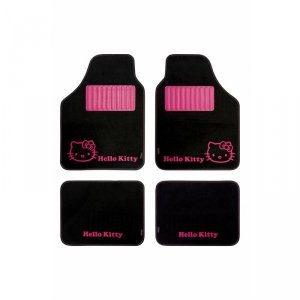 Zestaw Dywaników do Samochodu Hello Kitty Czarny Różowy (4 pcs)