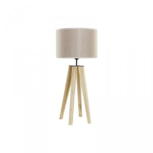 Lampa stołowa DKD Home Decor Beżowy Drewno Brązowy 220 V 50 W 30 x 30 x 69 cm