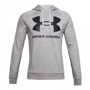 Bluza z kapturem Męska Under Armour Rival Big Logo Jasnoszary