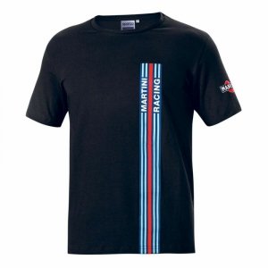 Koszulka z krótkim rękawem Męska Sparco Martini Racing Czarny (Rozmiar M)