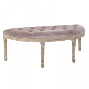 Taboret DKD Home Decor   Naturalny Różowy Poliester Aksamit Drewno kauczukowe (125 x 43 x 48 cm)