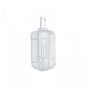 Lampa DKD Home Decor Szkło Biały Bambus (28 x 28 x 47 cm)