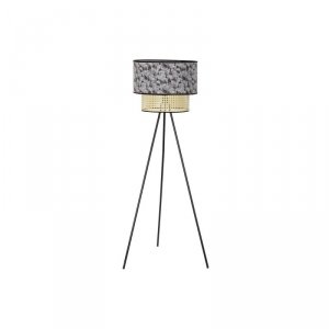 Lampa Stojąca DKD Home Decor Naturalny Czarny Metal Palmy Poliester Kolonialny (60 x 60 x 129 cm)