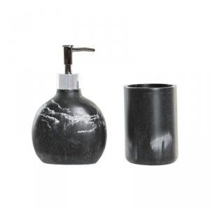 Zestaw do Kąpieli DKD Home Decor Czarny Żywica Plastikowy 11 x 6 x 17 cm 2 Części
