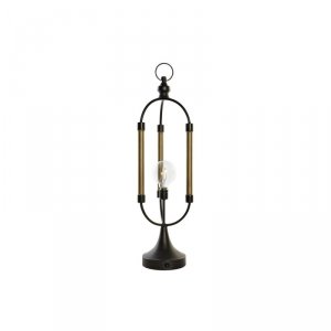 Dekoracja świetlna DKD Home Decor Czarny Złoty Metal (18 x 18 x 61 cm)