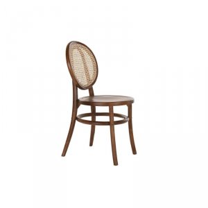 Krzesło DKD Home Decor Ceimnobrązowy Rattan Drewno wiązu 43 x 43 x 89 cm Siatka
