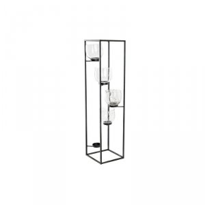 Świeczniki DKD Home Decor Szkło Czarny Przezroczysty 18 x 18 x 76 cm Żelazo