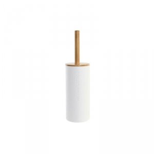 Szczotka toaletowa DKD Home Decor 9 x 9 x 35,5 cm Naturalny Biały polipropylen