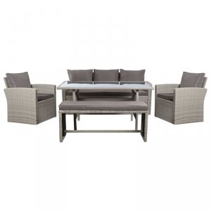 Meble ogrodowe DKD Home Decor Brązowy 177 x 72 x 80 cm (5 Części)