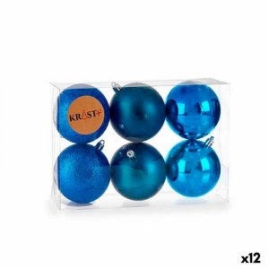 Zestaw bombek choinkowych Niebieski Plastikowy 7 x 8 x 7 cm (12 Sztuk)