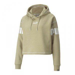 Bluza z kapturem Damska Puma Power Hoodie Fl Beżowy
