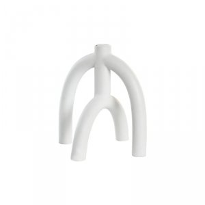 Świecznik DKD Home Decor Scandi 21,5 x 21,5 x 23 cm Biały Żywica