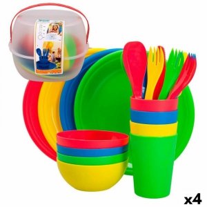 Zestaw piknikowy Aktive 22,5 x 1,5 x 22,5 cm polipropylen (4 Sztuk)