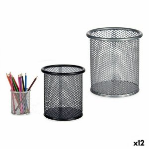 Pojemnik na ołówki Pincello 1711195 Czarny Metal (12 Sztuk)