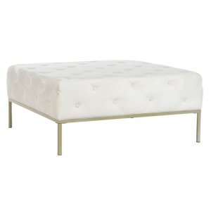 Taboret DKD Home Decor Biały Złoty Metal 100 x 100 x 45 cm
