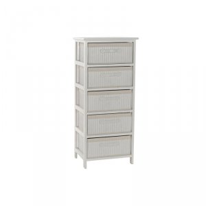 Komoda DKD Home Decor Biały Bambus Drewno paulowni 42 x 32 x 98 cm