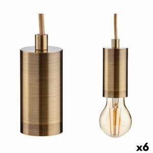 Lampa Sufitowa Złoty Metal 60 W 11,5 x 12 x 11,5 cm (6 Sztuk)