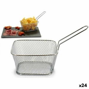 Kosz na Przekąski Kinvara 50687 Srebrzysty Żelazo 24 x 13 x 11 cm (24 Sztuk)
