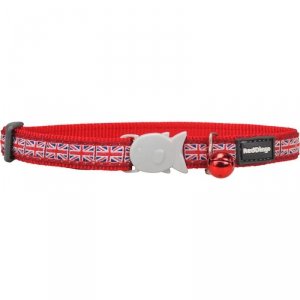 Obroża dla psa Red Dingo STYLE UNION JACK FLAG 41-63 cm