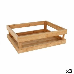 Tacka do przekąsek Bambus 32,5 x 26,5 x 10 cm  (3 Sztuk)