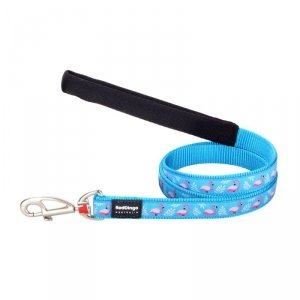 Smycz dla psa Red Dingo STYLE FLAMINGO Turkusowy 15mm x 120 cm