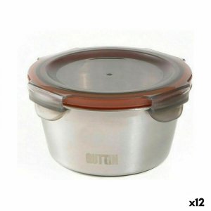 Hermetyczne pudełko na lunch Quttin Okrągła Stal nierdzewna Srebrzysty 300 ml Stal (12 Sztuk)
