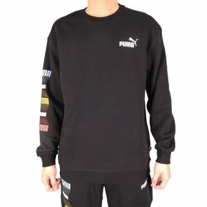 Bluza bez kaptura Męska Puma Repeat Graphic  Czarny