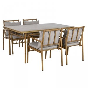 Meble ogrodowe Home ESPRIT Beżowy 160 x 90 x 75 cm 83 cm (5 Części)
