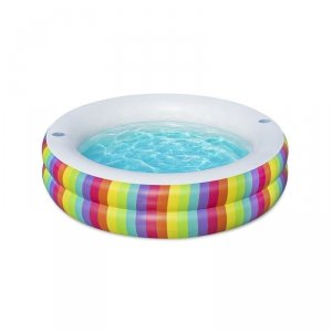 Bestway Basen Dla Dzieci 2 Pierścienie Tęcza 206x206x51cm +6 lat Ogród 54443