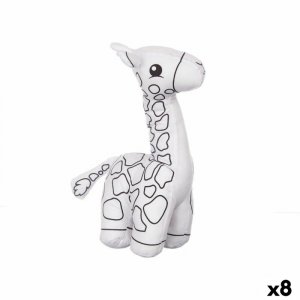 Pluszak do kolorowania Pincello ST448 Biały Czarny Materiał 17 x 22 x 9 cm Żyrafa (8 Sztuk)