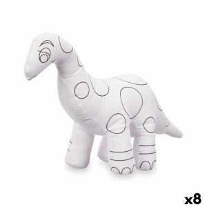 Pluszak do kolorowania Pincello ST205 Biały Czarny Materiał 28 x 22 x 9 cm Dinozaur (8 Sztuk)