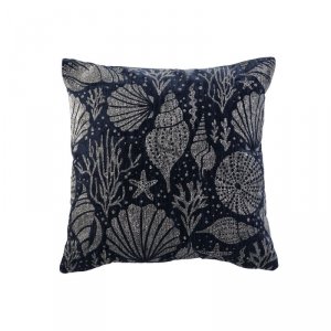 Poduszka Home ESPRIT Srebrzysty Granatowy Śródziemnomorski 45 x 15 x 45 cm