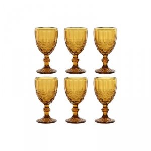 Zestaw kubków Home ESPRIT Bursztyn Szkło 325 ml (6 Sztuk)