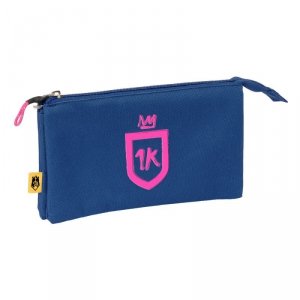 Piórnik Potrójny Kings League 1k Niebieski 22 x 12 x 3 cm