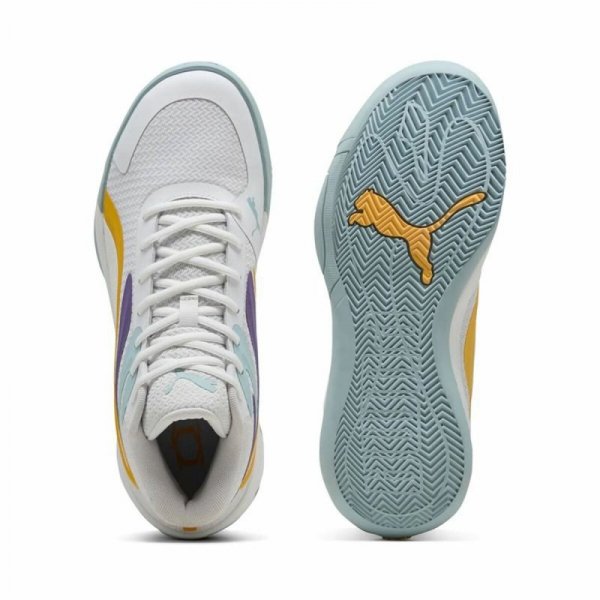 Obuwie Koszykarskie dla Dorosłych Puma Court Pro Biały Żółty