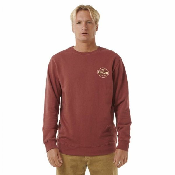 Bluza bez kaptura Męska Rip Curl Stapler Crew Brązowy