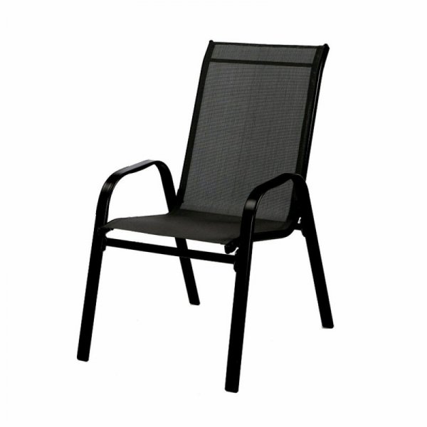 Marbueno Krzesło Ogrodowe Czarny Stal 91X54X65 cm 10467