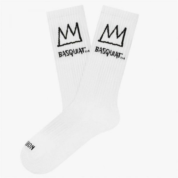 Skarpety Jimmy Lion Basquiat Crown Biały 41-46