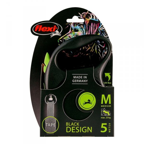 Smycz dla psa Flexi BLACK DESIGN 5 m Rozmiar M Kolor Zielony