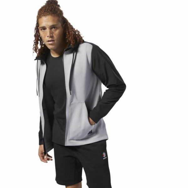Męska kurtka sportowa Reebok Training Supply Jasnoszary
