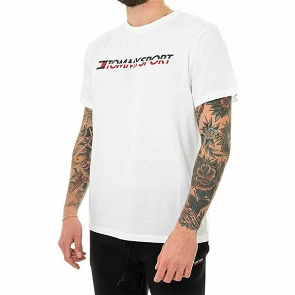 Koszulka z krótkim rękawem Męska Tommy Hilfiger Logo Chest Biały