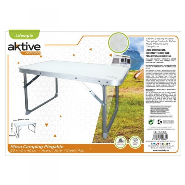 Składany stolik Aktive Biały 60 x 40 x 40 cm (4 Sztuk)