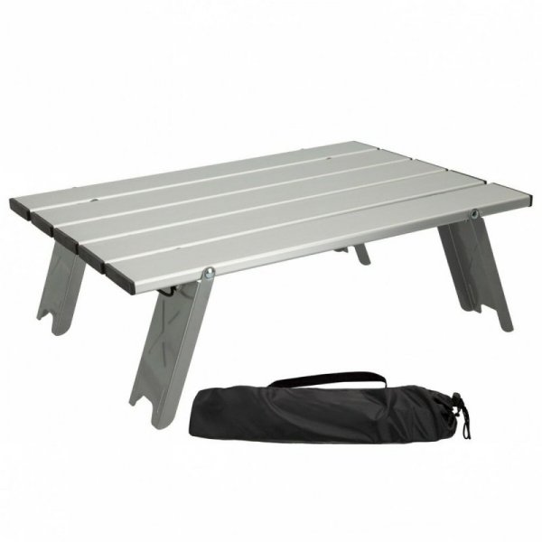 Składany stolik Aktive Srebrzysty Aluminium 40 x 13 x 28,5 cm (4 Sztuk)