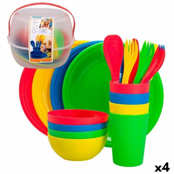 Zestaw piknikowy Aktive 22,5 x 1,5 x 22,5 cm polipropylen (4 Sztuk)