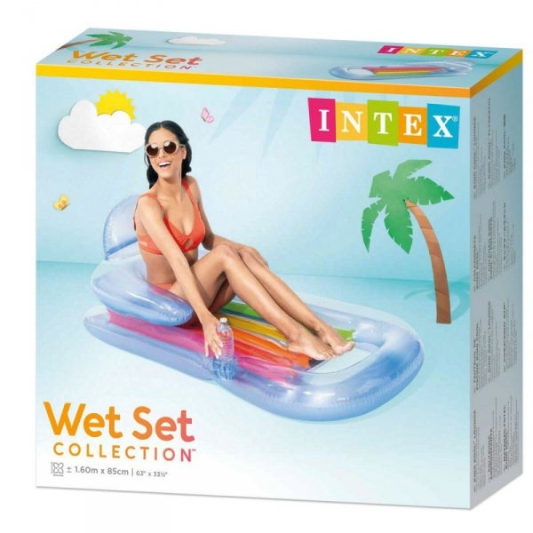 Fotel dmuchany do basenu Intex Tęcza 160 x 53 x 85 cm (6 Sztuk)
