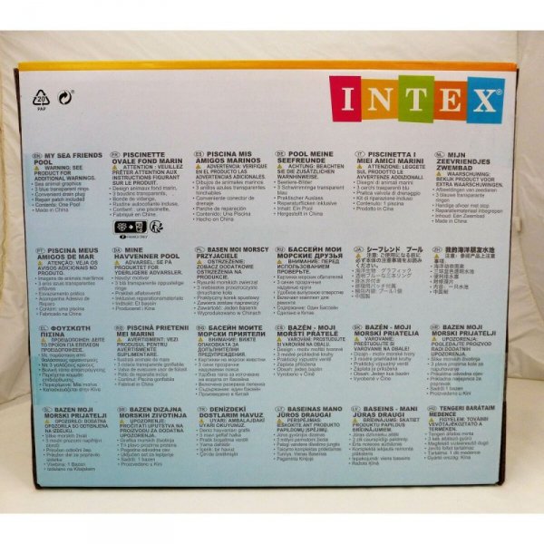 Dmuchany Fotel dla Dzieci Intex Owalna Niebieski Biały 230 L 163 x 46 x 107 cm (6 Sztuk)