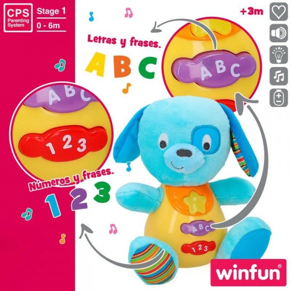 Pluszak wydający Dżwięk Winfun Pies 15,5 x 16,5 x 11,5 cm (6 Sztuk)
